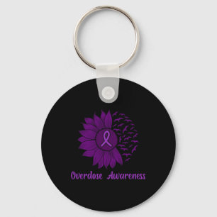 Awareness Purple Sunflower Key Ring