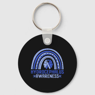 Awareness Rainbow Blue Ribbon Warrior Support Key Ring