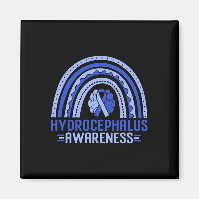 Awareness Rainbow Blue Ribbon Warrior Support  Magnet (Front)
