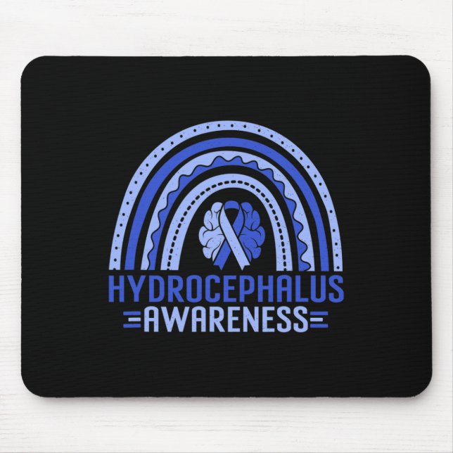 Awareness Rainbow Blue Ribbon Warrior Support  Mouse Mat (Front)