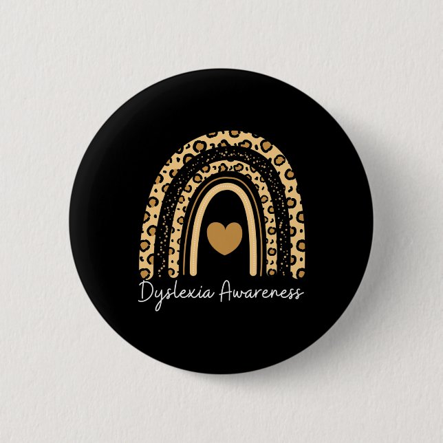 Awareness Rainbow Leopard  6 Cm Round Badge (Front)