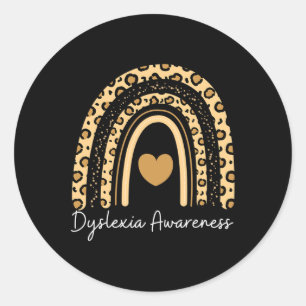 Awareness Rainbow Leopard Classic Round Sticker