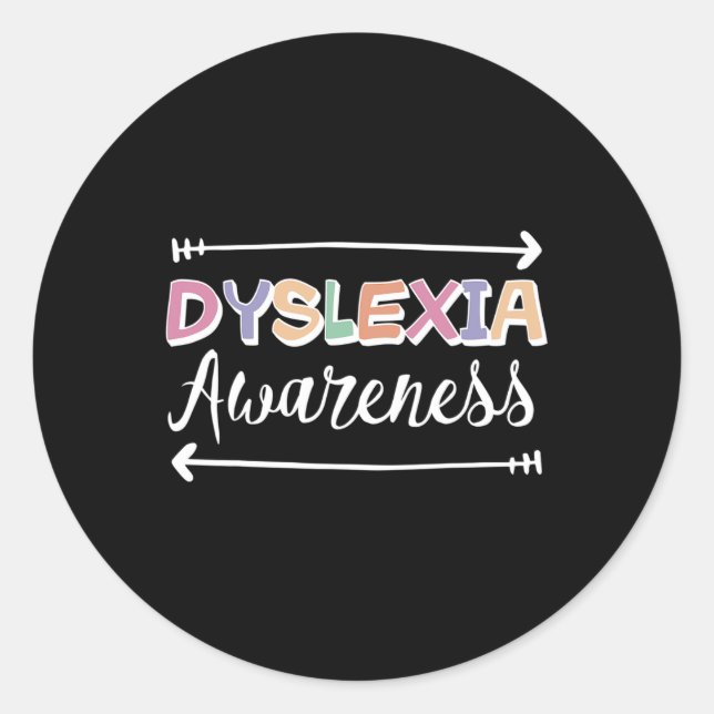 Awareness Reading Disorder Disability Spelling  Classic Round Sticker (Front)