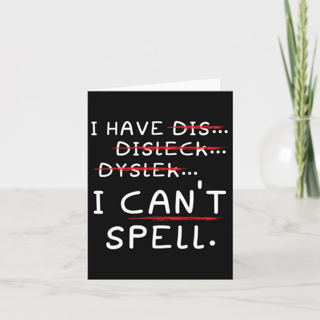 Awareness Reading Disorder Learning Disability 4  Card (Front)