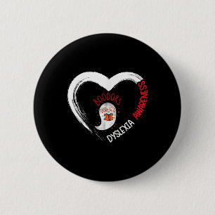 Awareness Reading Heart Wear Red Cute Ghost Book 6 Cm Round Badge