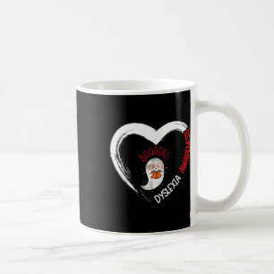 Awareness Reading Heart Wear Red Cute Ghost Book  Coffee Mug