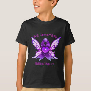 Awareness Remember Purple Ribbon End Addiction T-Shirt