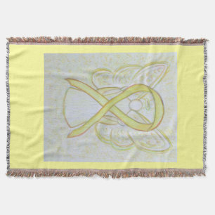 Awareness Ribbon Angel Custom Art Throw Blanket