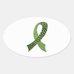 Awareness Ribbon Any Colour Mix and Match Oval Sticker