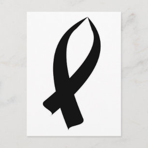 Awareness Ribbon (Black) Postcard
