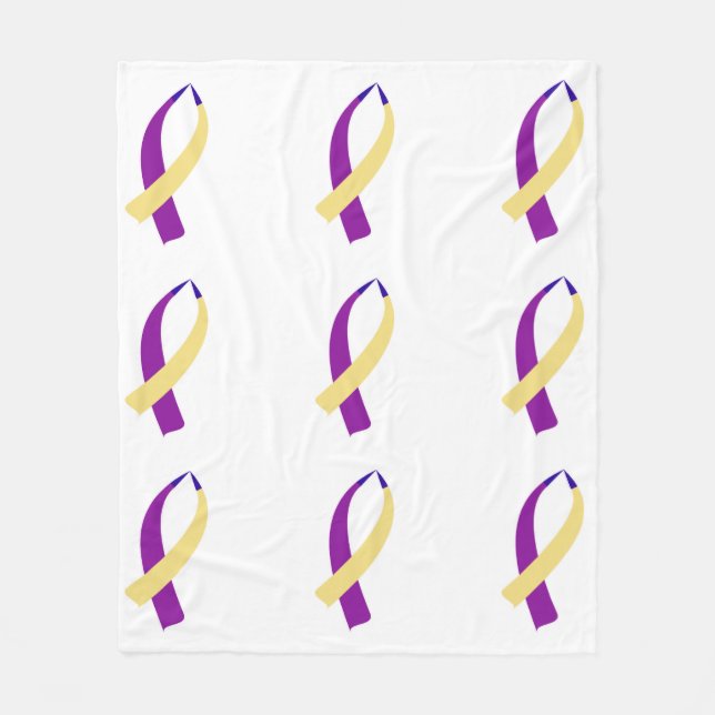 Awareness Ribbon (Bladder Cancer) Fleece Blanket (Front)
