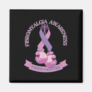 Awareness Ribbon Boxing Gloves Fibro Fighter Magnet