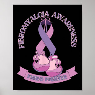 Awareness Ribbon Boxing Gloves Fibro Fighter  Poster
