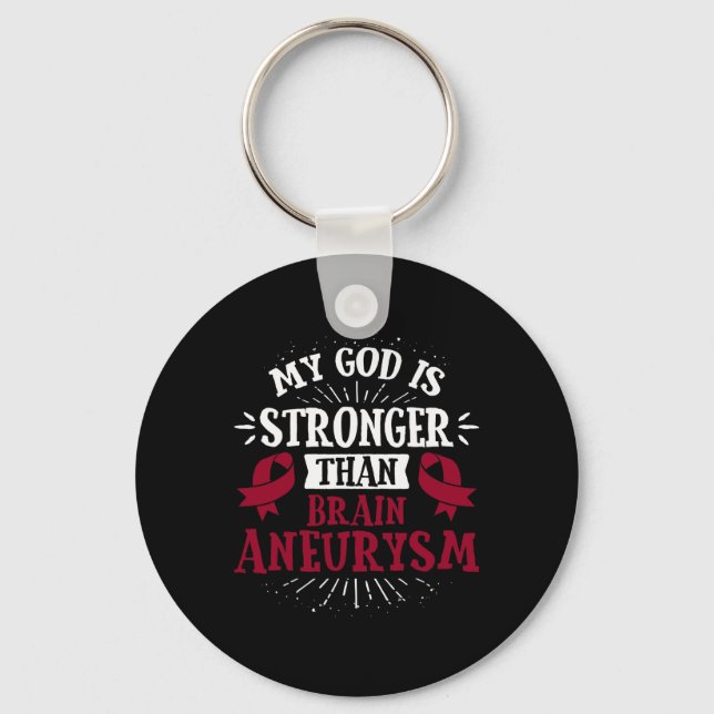 Awareness Ribbon - Brain Aneurysm  Key Ring (Front)