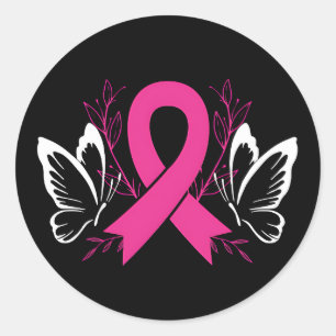 awareness ribbon breast cancer awareness  classic round sticker
