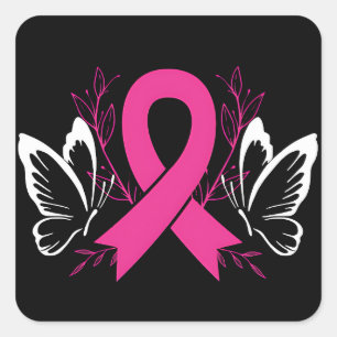 awareness ribbon breast cancer awareness  square sticker