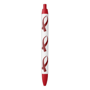 Awareness Ribbon (Burgundy) Black Ink Pen