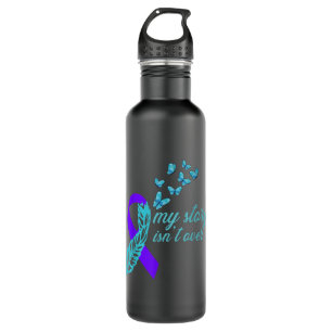 Awareness ribbon - butterflys - suicide prevention 710 ml water bottle