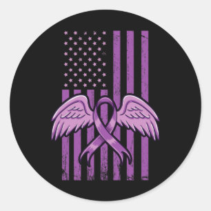 Awareness Ribbon Flag 2 Classic Round Sticker