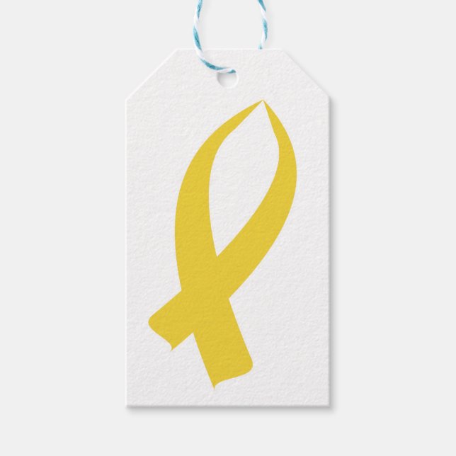 Awareness Ribbon (Gold) Gift Tags (Front)