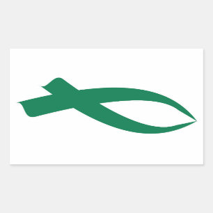 Awareness Ribbon (Green) Rectangular Sticker