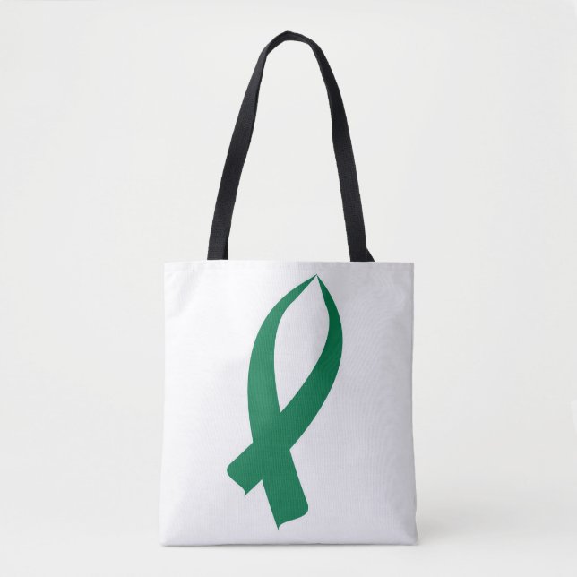 Awareness Ribbon (Green) Tote Bag (Front)