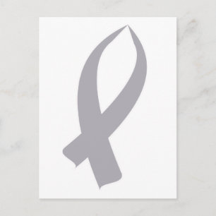 Awareness Ribbon (Grey) Postcard
