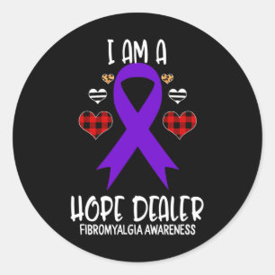 Awareness Ribbon I Am A Hope Dealer Leopard Chr  Classic Round Sticker