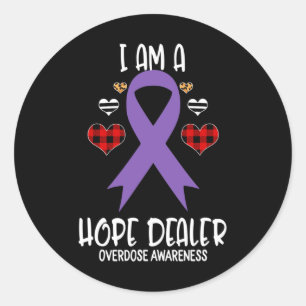 Awareness Ribbon I Am A Hope Dealer Leopard Christ Classic Round Sticker