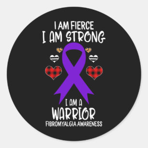 Awareness Ribbon I Am Fierce Strong Warrior Leo Classic Round Sticker