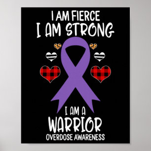 Awareness Ribbon I Am Fierce Strong Warrior Leopar Poster