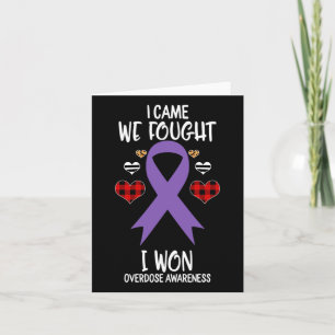 Awareness Ribbon I Came We Fought I Won Christmas  Card