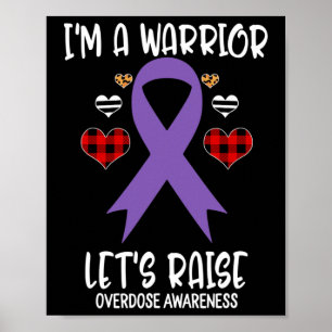 Awareness Ribbon I'm Warrior Let's Raise Support Poster