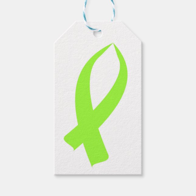 Awareness Ribbon (Lime Green) Gift Tags (Front)