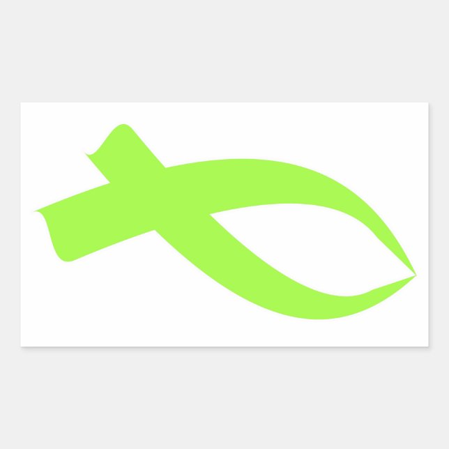 Awareness Ribbon (Lime Green) Rectangular Sticker (Front)