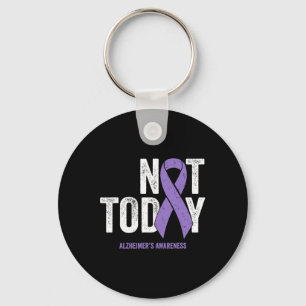 Awareness Ribbon Not Today Heimer Dementia Key Ring