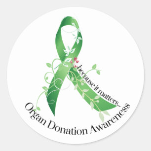 Awareness Ribbon Organ Donation Awareness Classic Round Sticker