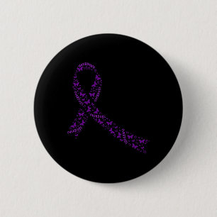Awareness Ribbon Purple Drug Addiction Recovery  6 Cm Round Badge