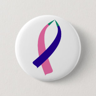 Awareness Ribbon (Thyroid Cancer) 6 Cm Round Badge