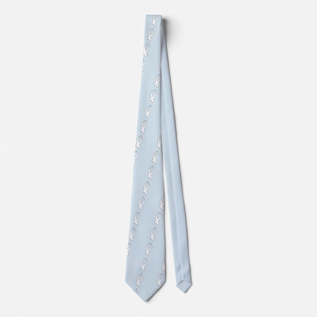 Awareness Ribbon (White) Tie (Front)