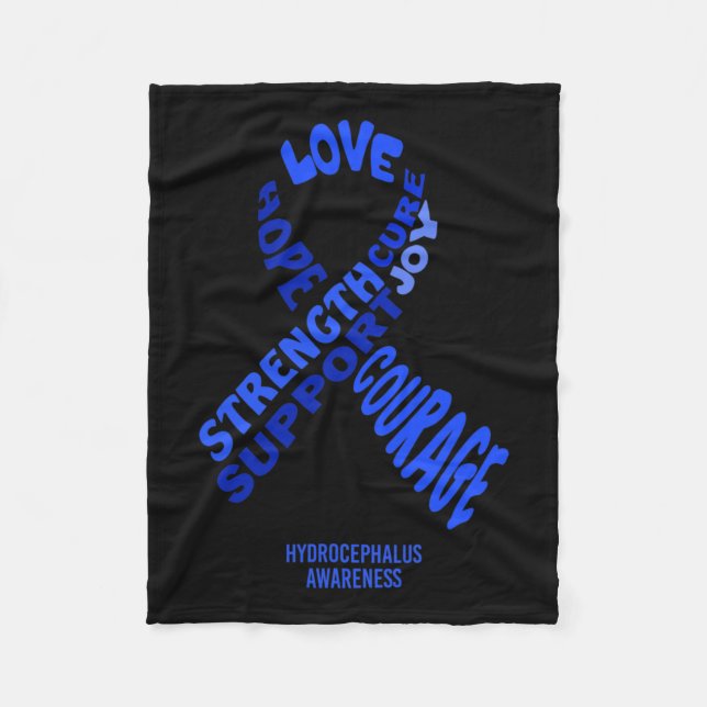 Awareness Ribbon With Words  Fleece Blanket (Front)