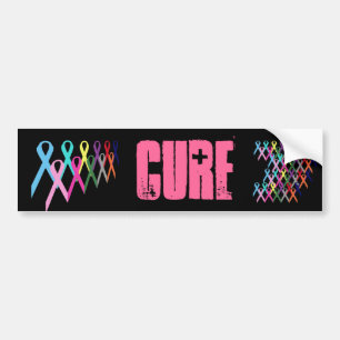 Awareness Ribbons Cure Bumper Sticker