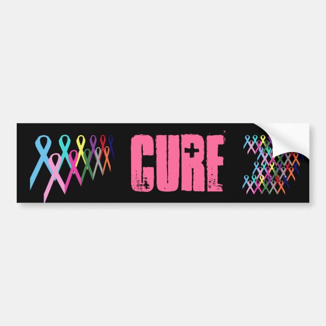 Awareness Ribbons Cure Bumper Sticker (Front)