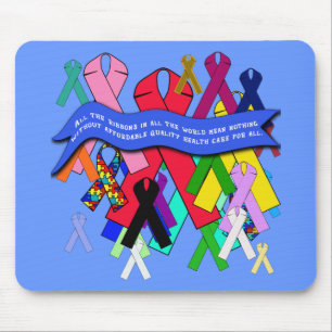 Awareness Ribbons for Universal Health Care Mouse Mat