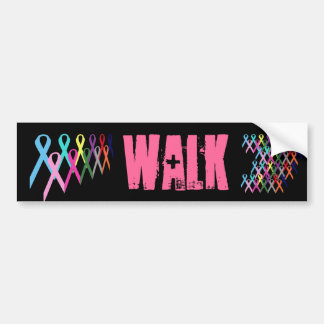 Awareness Ribbons Walk Bumper Sticker