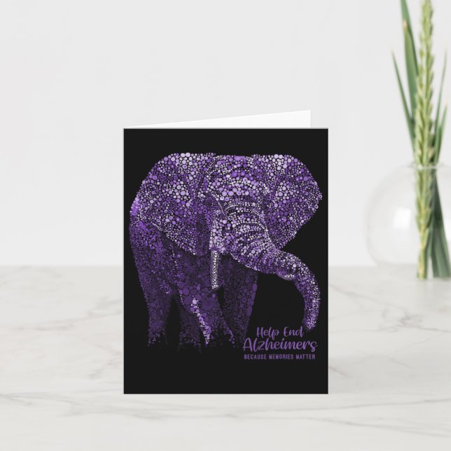 Awareness S And Gifts Purple Elephant  Card (Front)