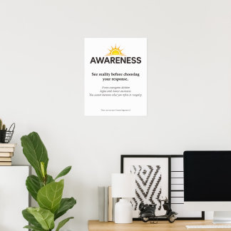 Awareness See Reality First Mindfulness Poster