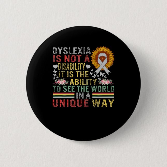 Awareness See World Unique Not Disability Sunflowe 6 Cm Round Badge (Front)