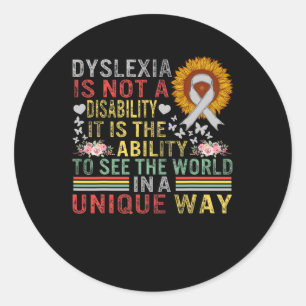 Awareness See World Unique Not Disability Sunflowe Classic Round Sticker