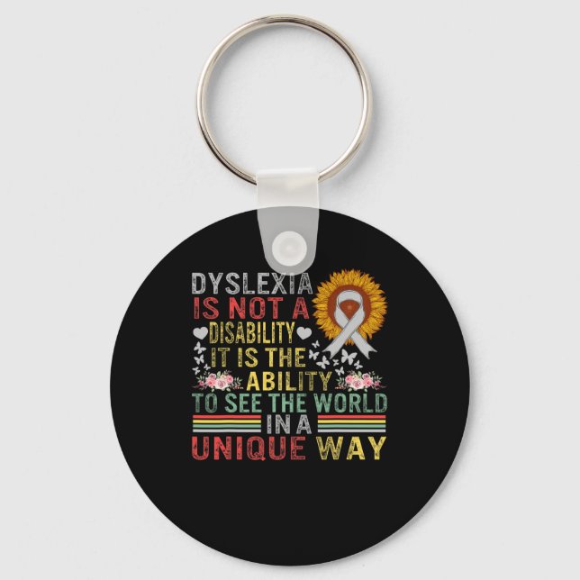 Awareness See World Unique Not Disability Sunflowe Key Ring (Front)